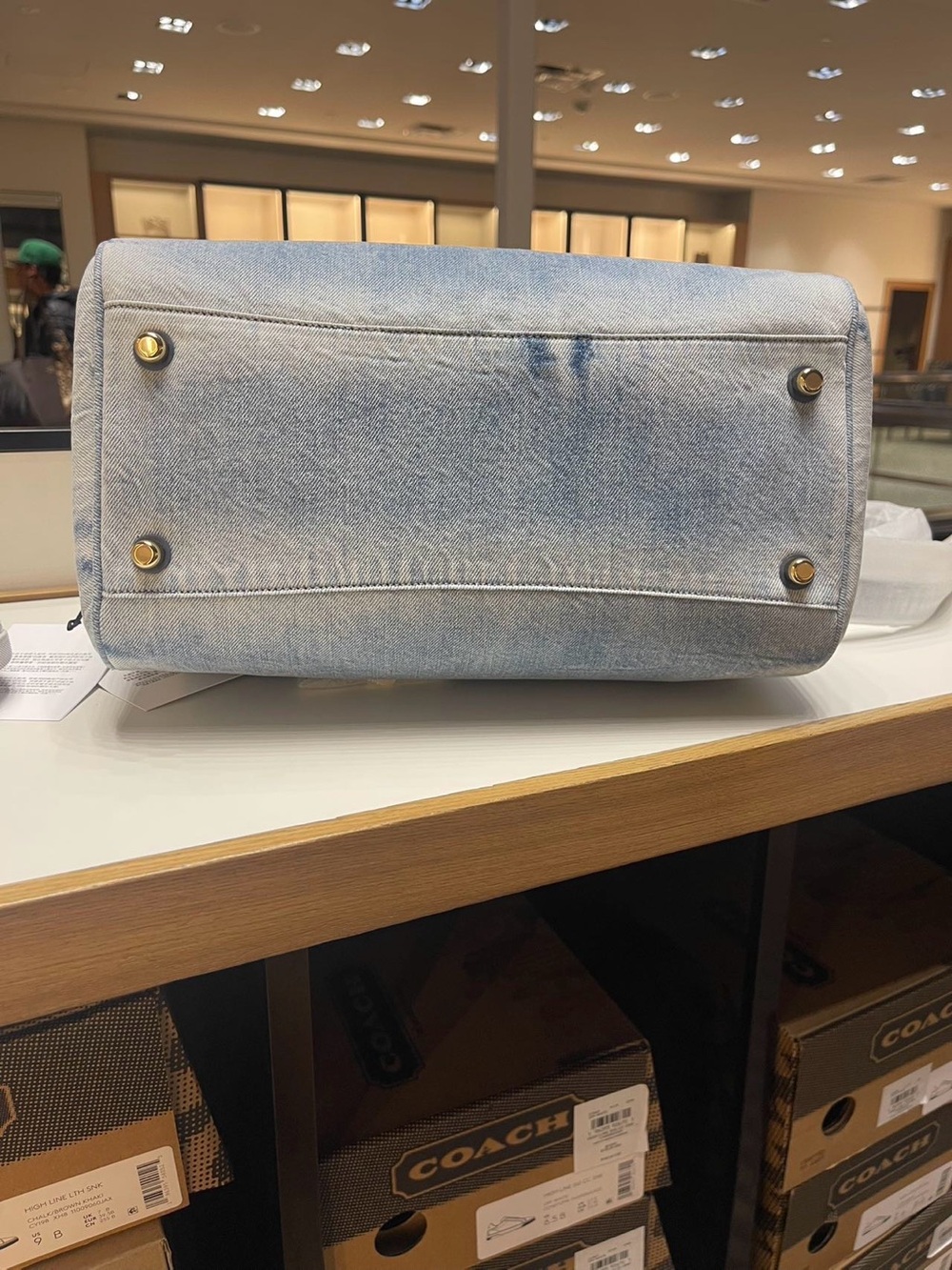NWT Coach Large Rowan Satchel in Loved Denim NWT - Picture 7 of 8